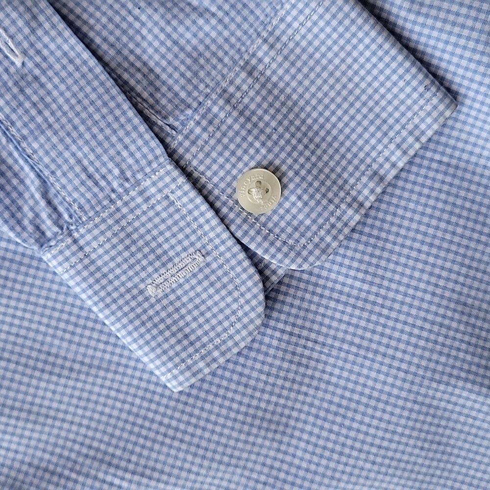 Vineyard Vines boys blue gingham shirt size M 12-14 - Picture 4 of 5